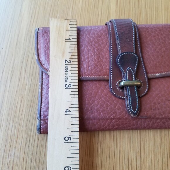 Vintage Dooney & Bourke AWL Brown Pebbled Leather Madison Clutch Wallet - Picture 15 of 15